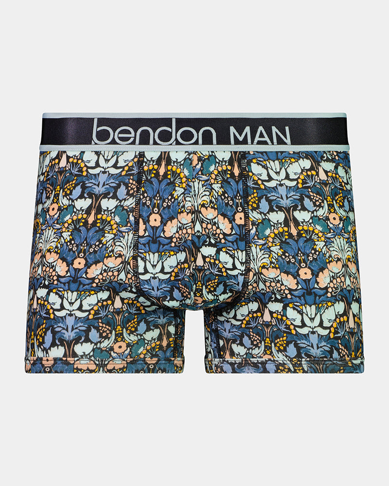 Retros Print Mens Trunk in TWISTED CLASSICS. Flat lay front view