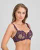 Model wears Nova Rosa Contour Bra in PLUM PERFECT. On body front view