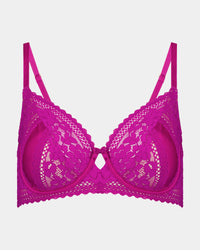 Naida Underwire Bra in FANTASY FUCHSIA. Flat lay front view