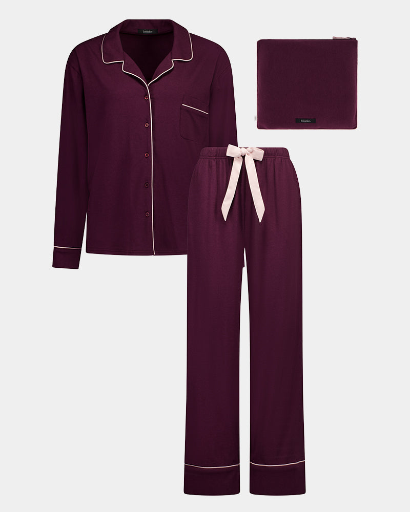 Dolce Long Pj in FIG. Flat lay front view