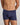 Model wears Cotton Stretch Mens Trunk in PEACOAT PINSTRIPE. On body front view