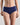 Model wears Extra-Ordinary Full Brief in Medieval Blue. On body front view