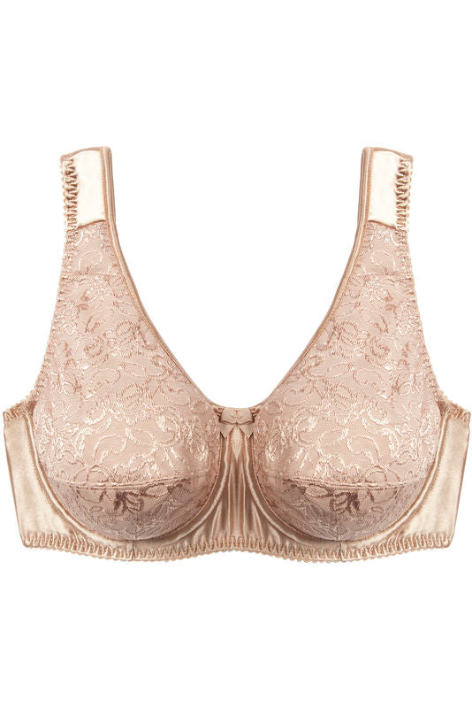 Charlotte Underwire Bra in TOFFEE. Flat lay front view