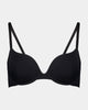 Bendon Essentials Push Up Bra in BLACK. Flat lay front view