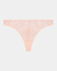 Adoration Thong in SILVER PINK. Flat lay front view
