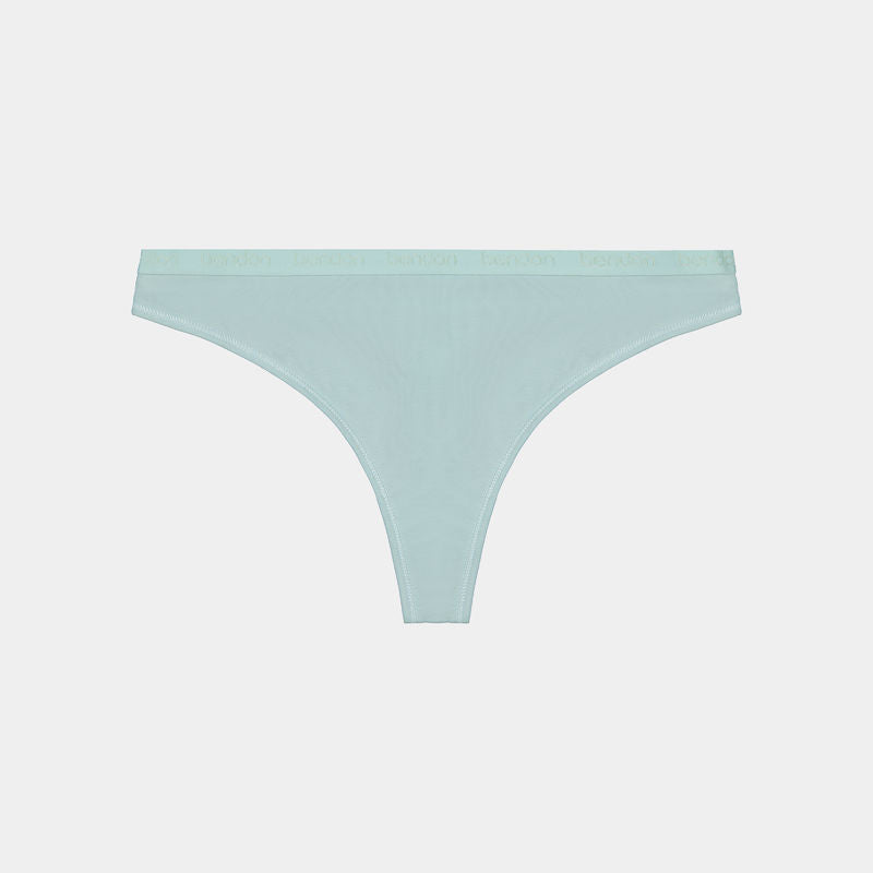 Body Cotton Thong in ETHER. Flat lay front view