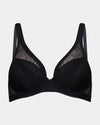 Bendon Whisper Contour Bra in BLACK. Flat lay front view