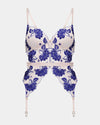 Everleigh Corset in SURF THE WEB/BLUSH. Flat lay front view