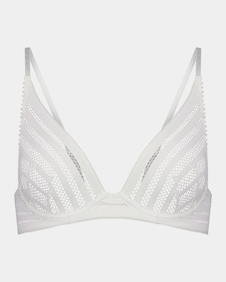 Morning Lola Underwire Bra in WHITE. Flat lay front view