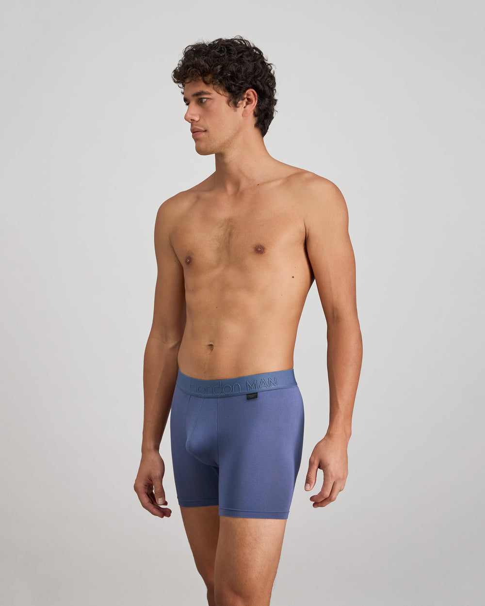 Bamboo Mens Trunk in VINTAGE INDIGO. Flat lay back view