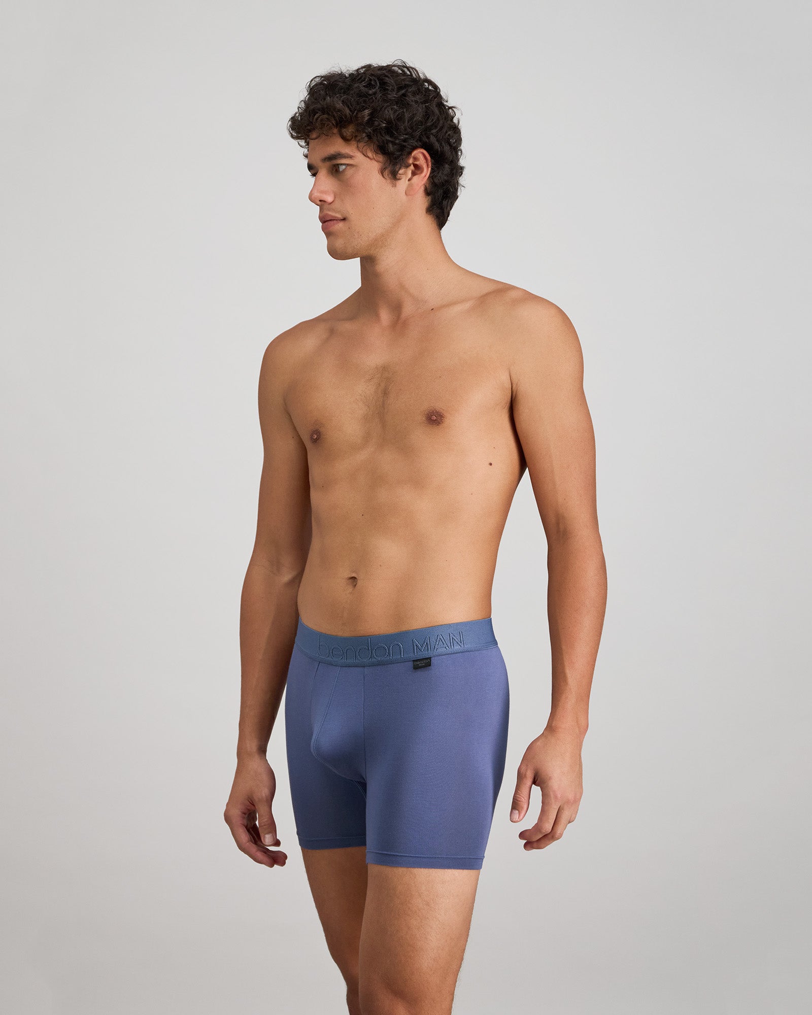 Bamboo Mens Trunk in VINTAGE INDIGO. Flat lay back view
