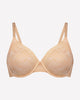 Lace Sculpt Underwire Bra in LATTE. Flat lay front view