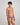 Cotton Stretch Mens Brief in TIBETAN RED STRIPE. Flat lay back view