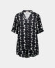 Audacious Dreams Short PJ in MINIMALIST PRINT. Flat lay front view