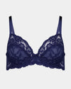 Baroque Underwire Bra in Medieval Blue. Flat lay front view