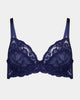 Baroque Underwire Bra in Medieval Blue. Flat lay front view