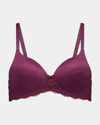 Want To Wear Lace Contour Bra in FIG. Flat lay front view