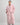 Model wears Marbella Robe in PINK MARL STRIPE. On body front view