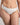 Model wears Coral High Cut Brief in WHITE. On body front view