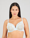 Model wears My Fit Lace Contour Bra in OMPHALODES. On body front view