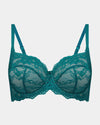 My Fit Lace Underwire Bra in EVERGLADE. Flat lay front view