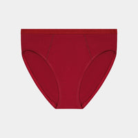 Body Cotton High Cut Brief in RHUBARB. Flat lay front view