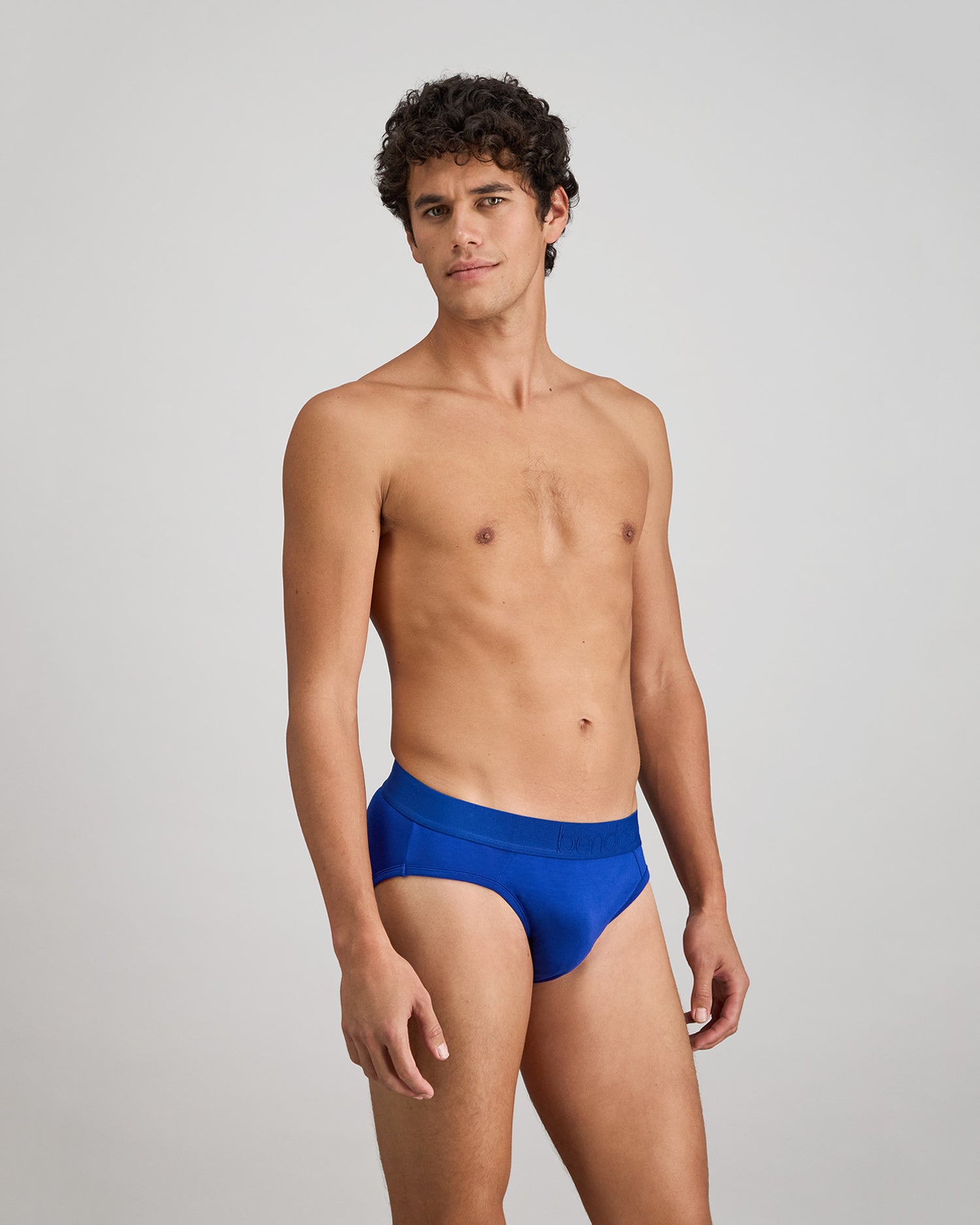 Bamboo Mens Brief in Surf The Web. Flat lay back view
