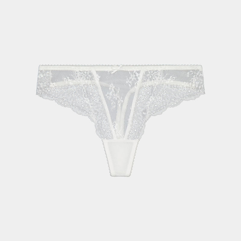 Sofia Thong in BRIGHT WHITE. Flat lay front view