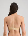 Model wears My Fit Smooth Strapless Bra in FRAPPE. On body back view