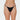 Model wears Clemence Thong in BLACK. On body front view