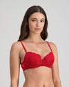 Model wears Adoration Contour Bra in SALSA. On body side view