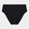 No Show Bikini in BLACK. Flat lay front view