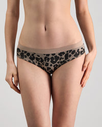 Model wears Seamless Jacquard Bikini in LEOPARD LOVER. On body front view