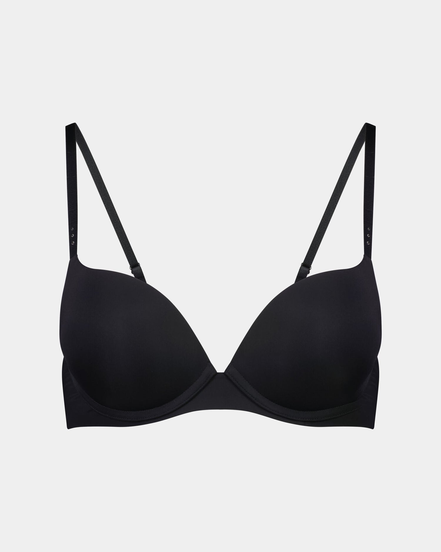 My Fit Smooth Push Up Bra in BLACK. Flat lay front view