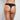 Model wears Seamless Thong in BLACK. On body back view
