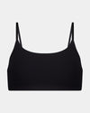 Extra-Ordinary Crop Top in BLACK. Flat lay front view