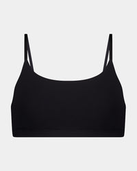 Extra-Ordinary Crop Top in BLACK. Flat lay front view