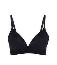 Bendon Body Wire Free Bra in BLACK. Flat lay front view