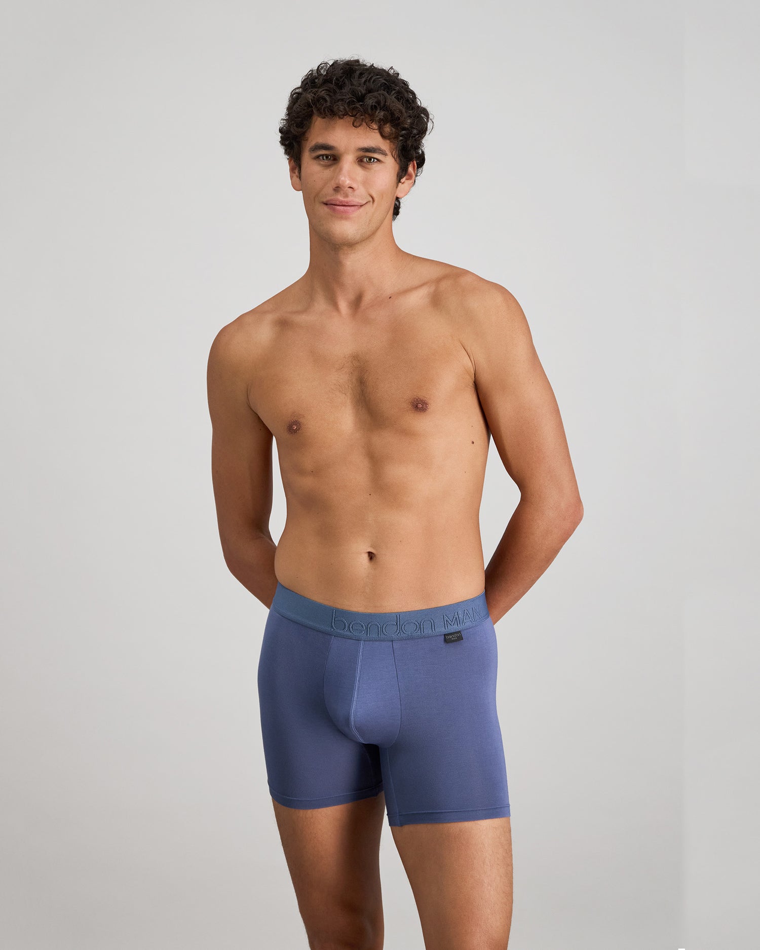Bamboo Mens Trunk in VINTAGE INDIGO. Feature shot