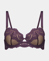 Nova Rosa Contour Bra in PLUM PERFECT. Flat lay front view