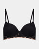 Delightfully Smooth Contour Bra in BLACK. Flat lay front view