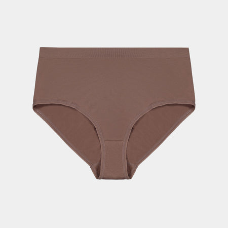 Seamless Bikini in MOCHA. Flat lay front view