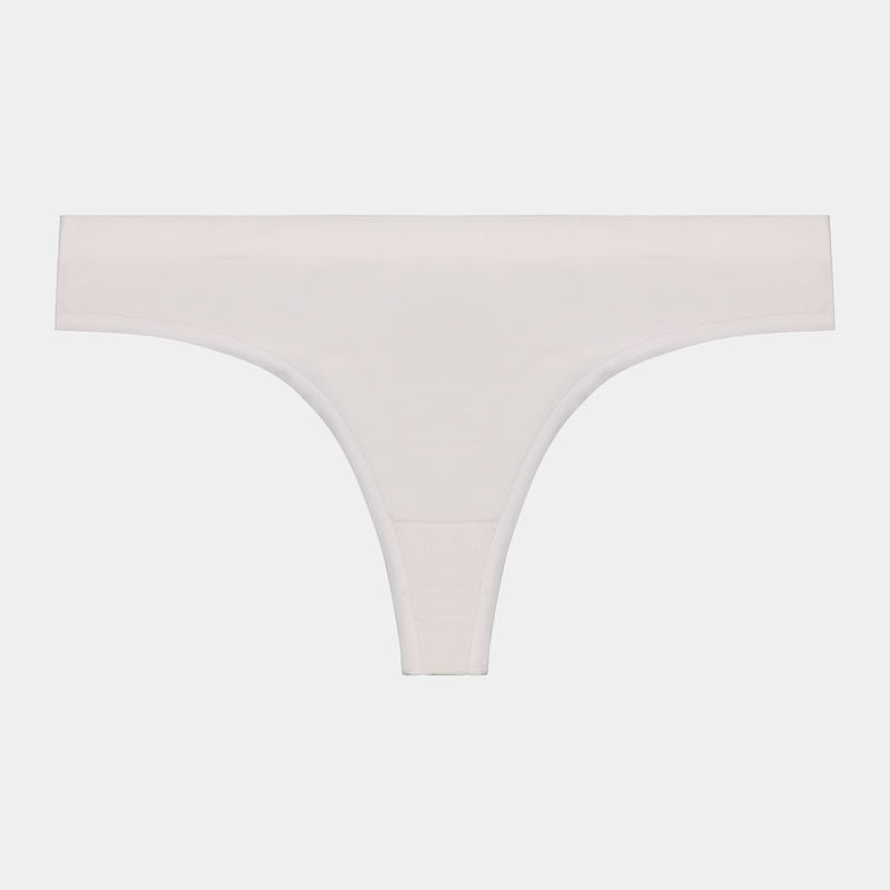 Seamless Thong in WHITE. Flat lay front view