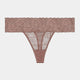 Lace Thong in MOCHA. Flat lay front view