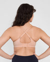 Power Underwire Bra in LATTE. Flat lay back view