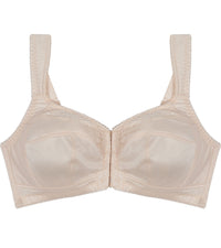 Ultimate Comfort Front Closure Wire Free Front Opening Bra in PINK CHAMPAGNE. Flat lay front view