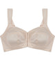 Ultimate Comfort Front Closure Wire Free Front Opening Bra in PINK CHAMPAGNE. Flat lay front view