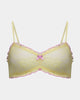 Sundae Bralette in LEMON MERINGUE. Flat lay front view