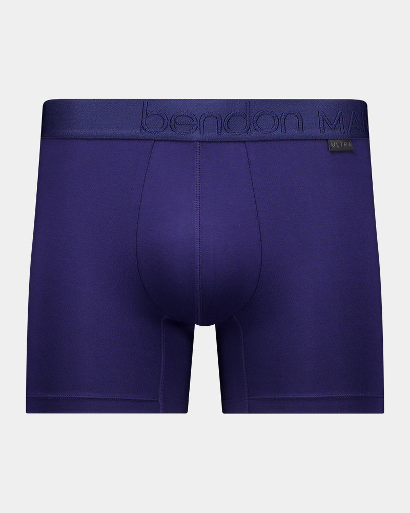 Bamboo Mens Trunk in PEACOAT. Flat lay front view