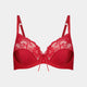 Iveta Underwire Bra in JESTER RED. Flat lay front view